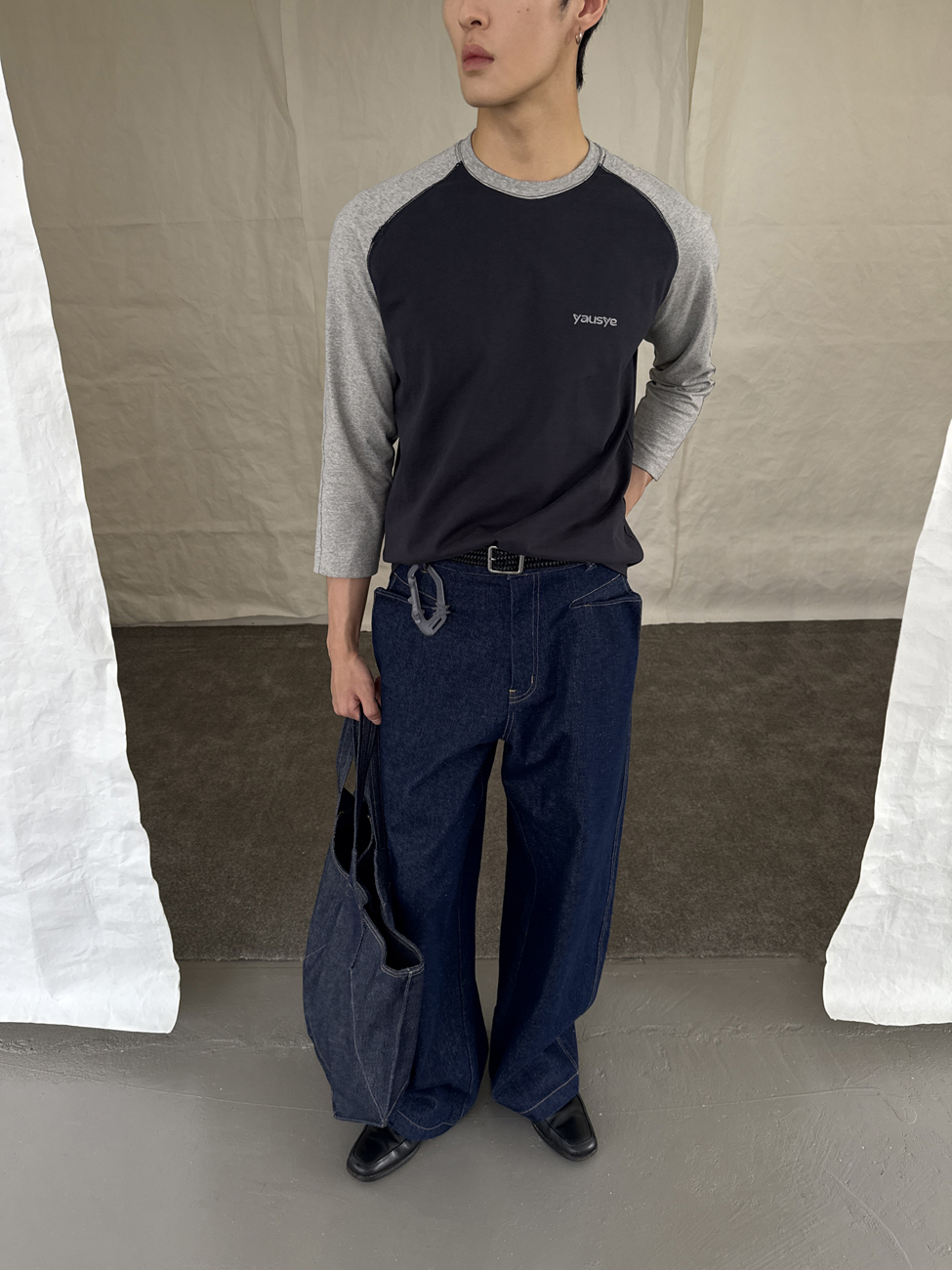 Yausye Tshirt 71 Grey & Navy Blue