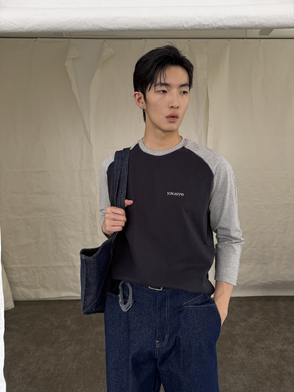 Yausye Tshirt 71 Grey & Navy Blue