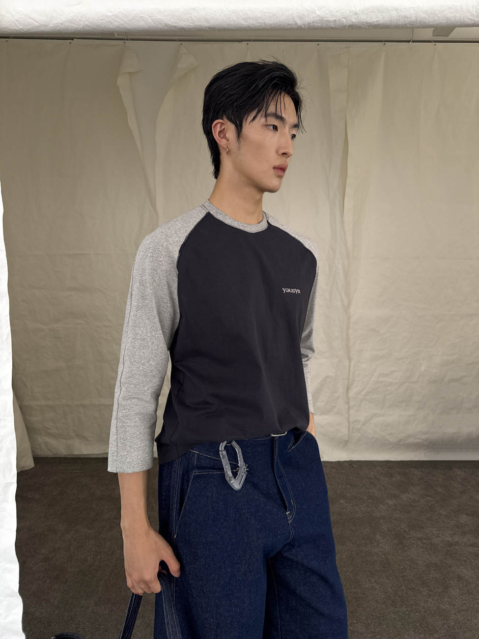 Yausye Tshirt 71 Grey & Navy Blue