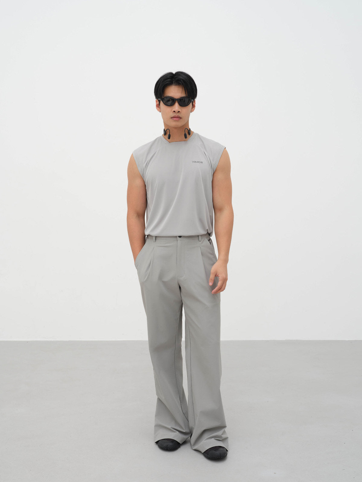 Yausye Zip Trousers Grey